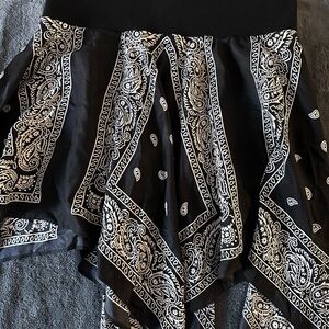 Boston Proper Black and White Bandana Print Skirt
